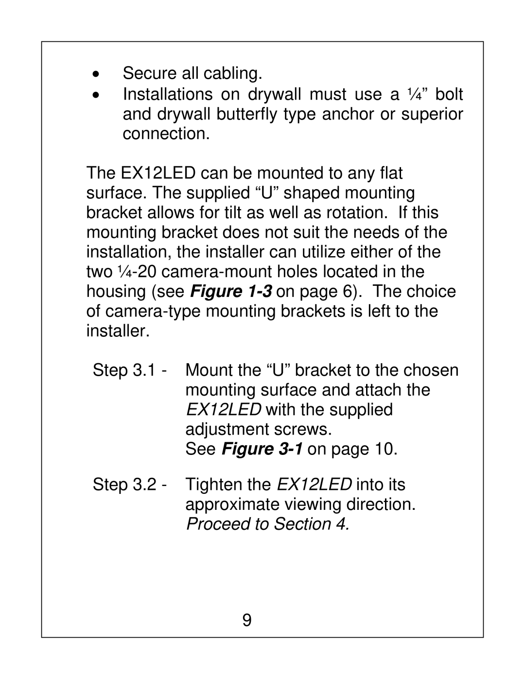 Bosch Appliances EX12LED installation instructions 