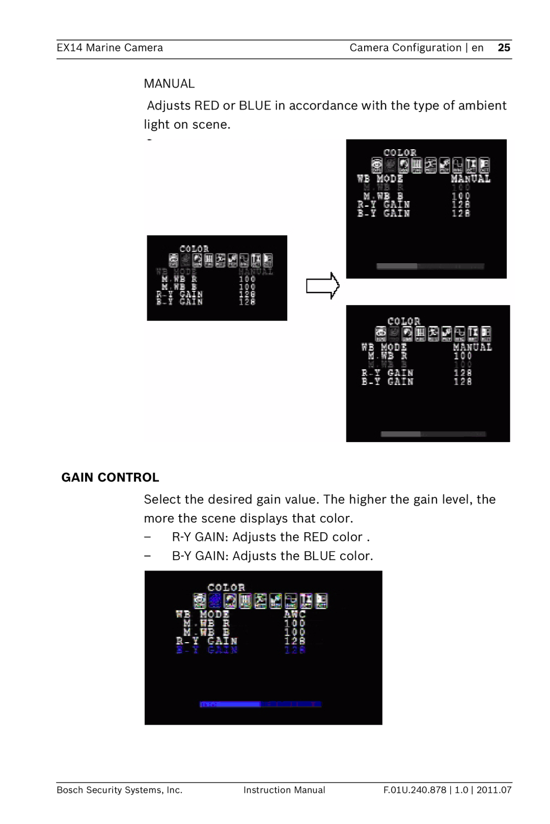 Bosch Appliances EX14 instruction manual Gain Control 