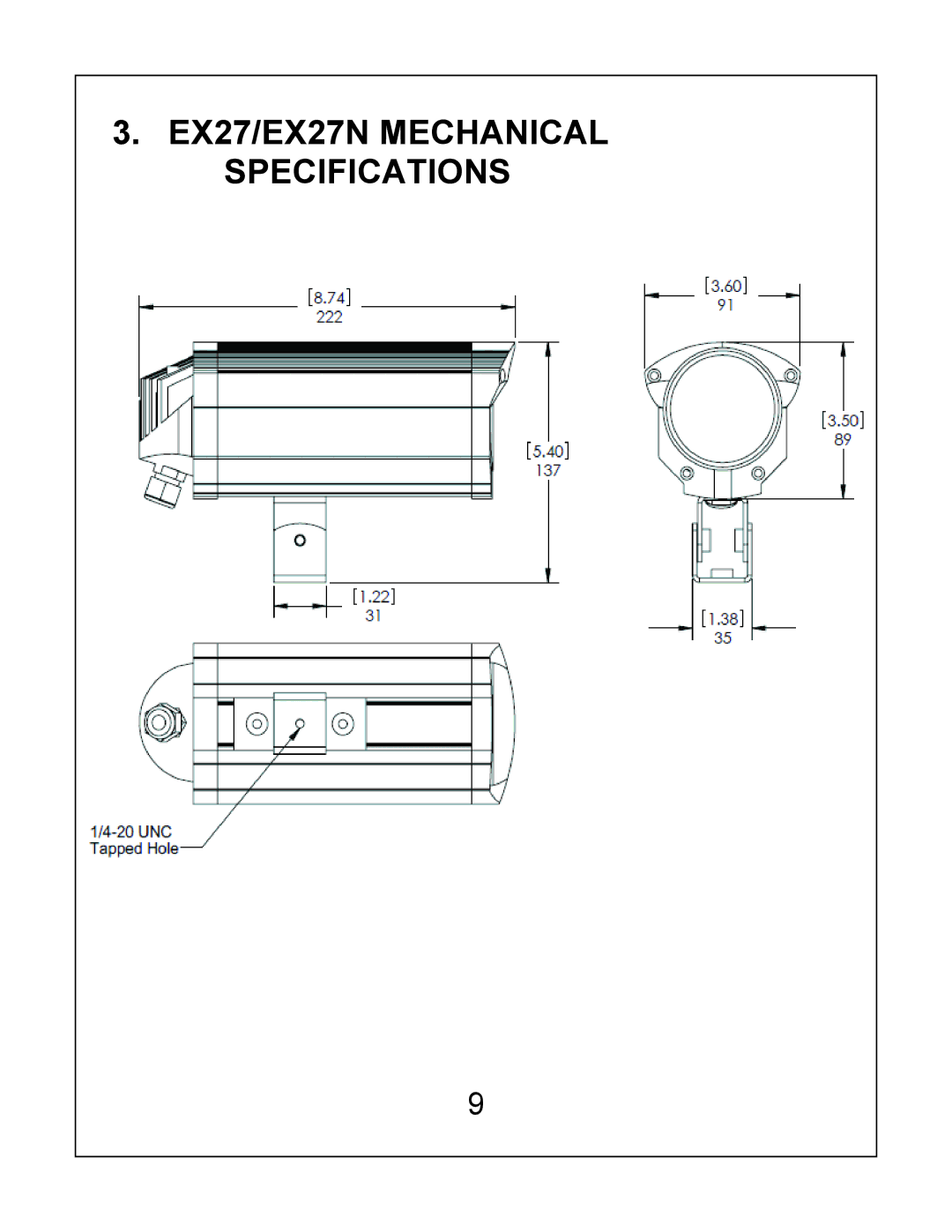 Bosch Appliances installation instructions EX27/EX27N Mechanical Specifications 