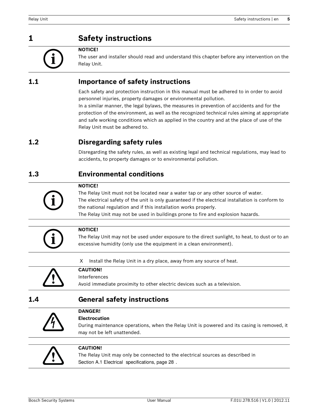 Bosch Appliances F.01U.278.516 Safety instructions, Importance of safety instructions, Disregarding safety rules 