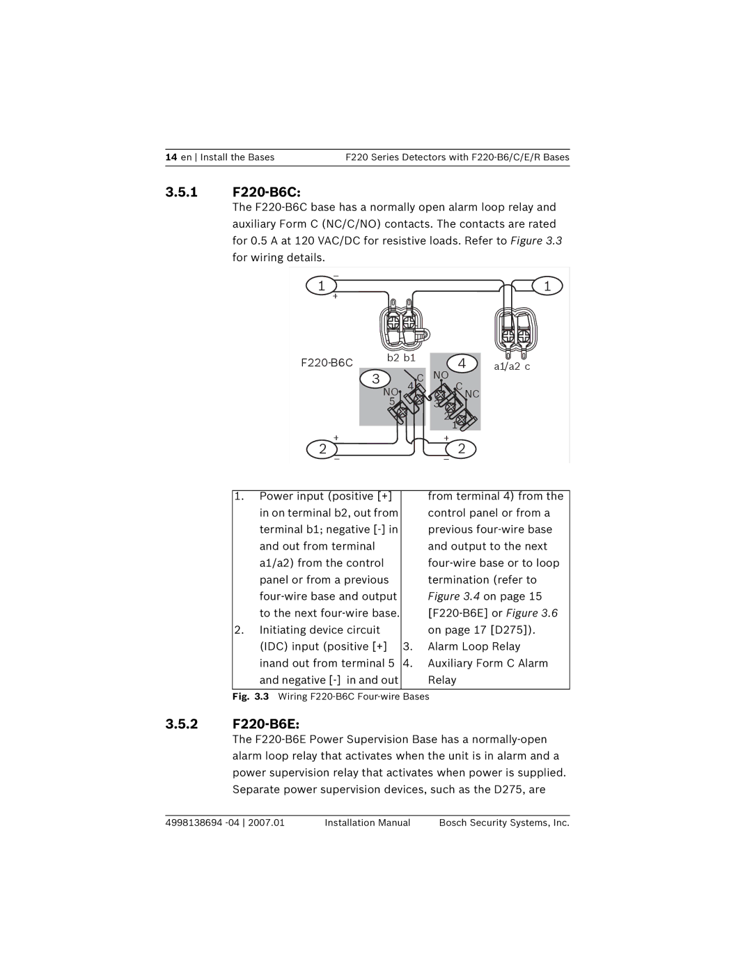 Bosch Appliances installation manual 1 F220-B6C, 2 F220-B6E 