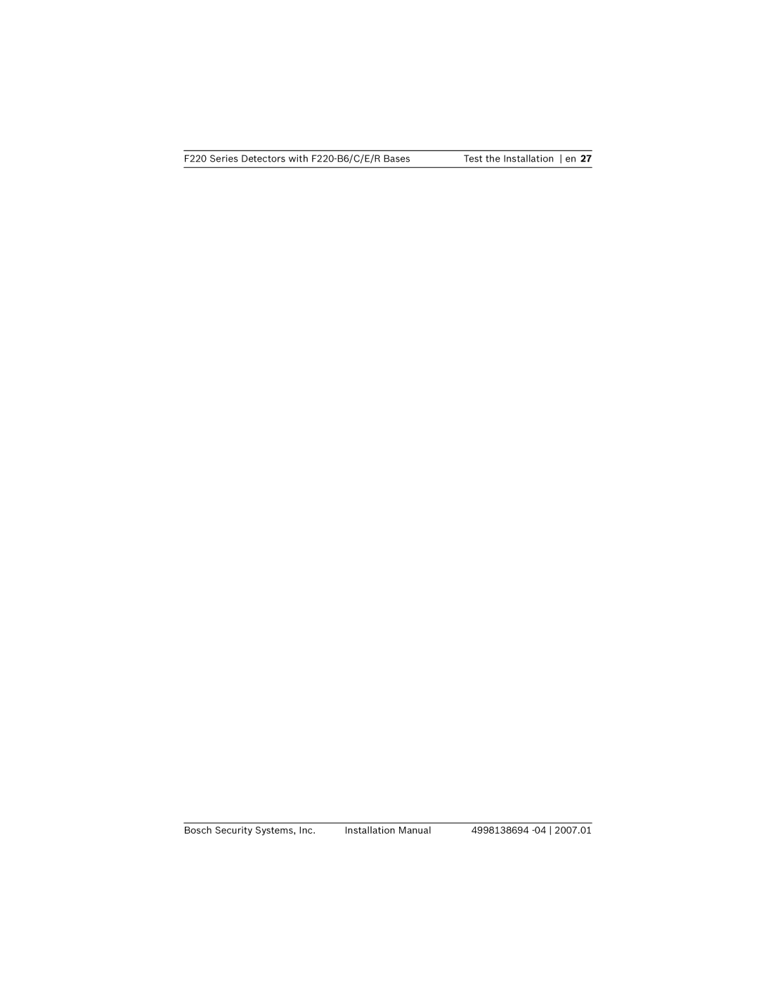 Bosch Appliances F220-B6 installation manual 