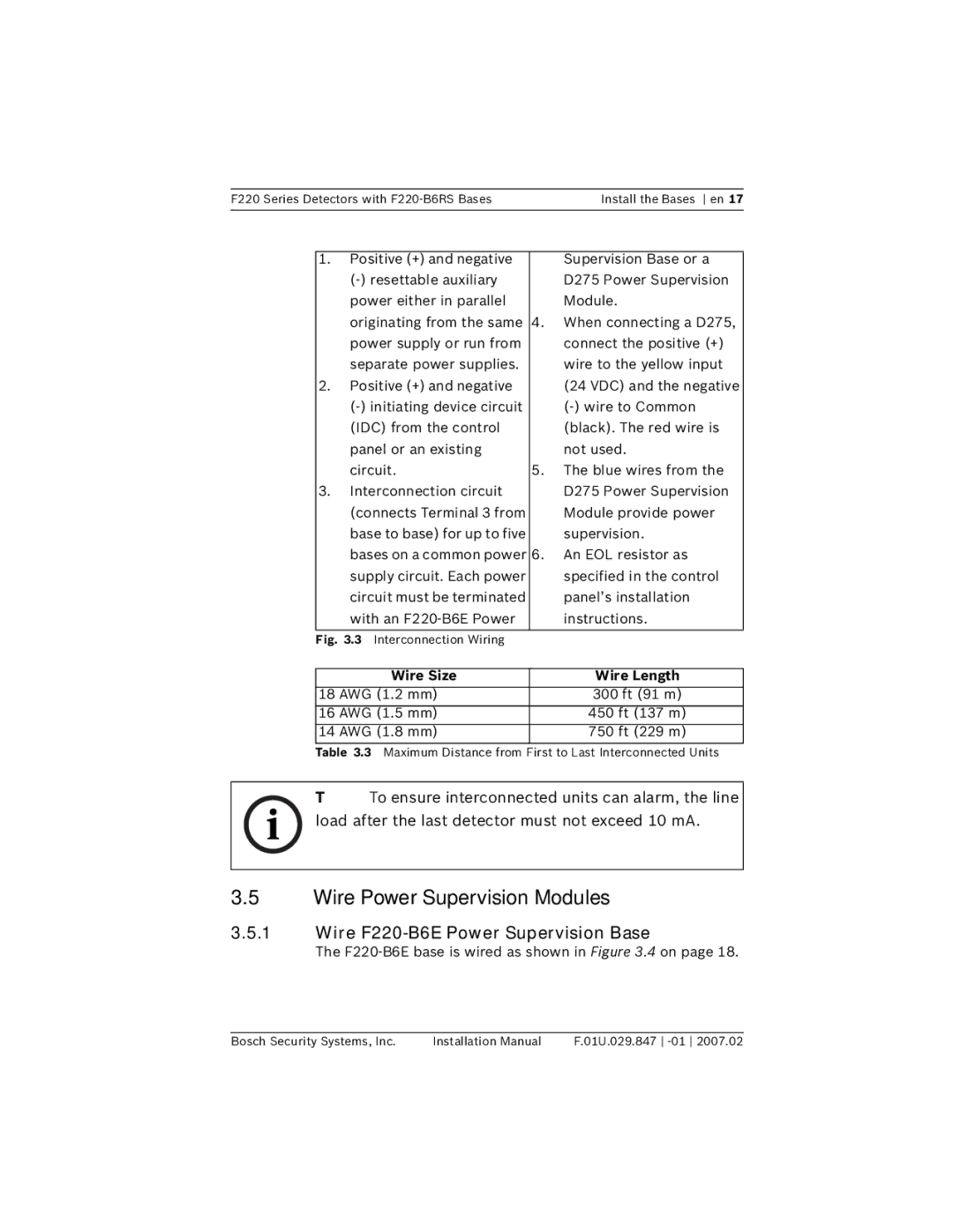 Bosch Appliances F220-B6RS installation manual Wire Power Supervision Modules, Wire F220-B6E Power Supervision Base 