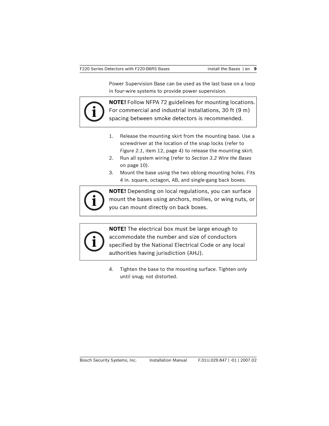 Bosch Appliances F220-B6RS installation manual 