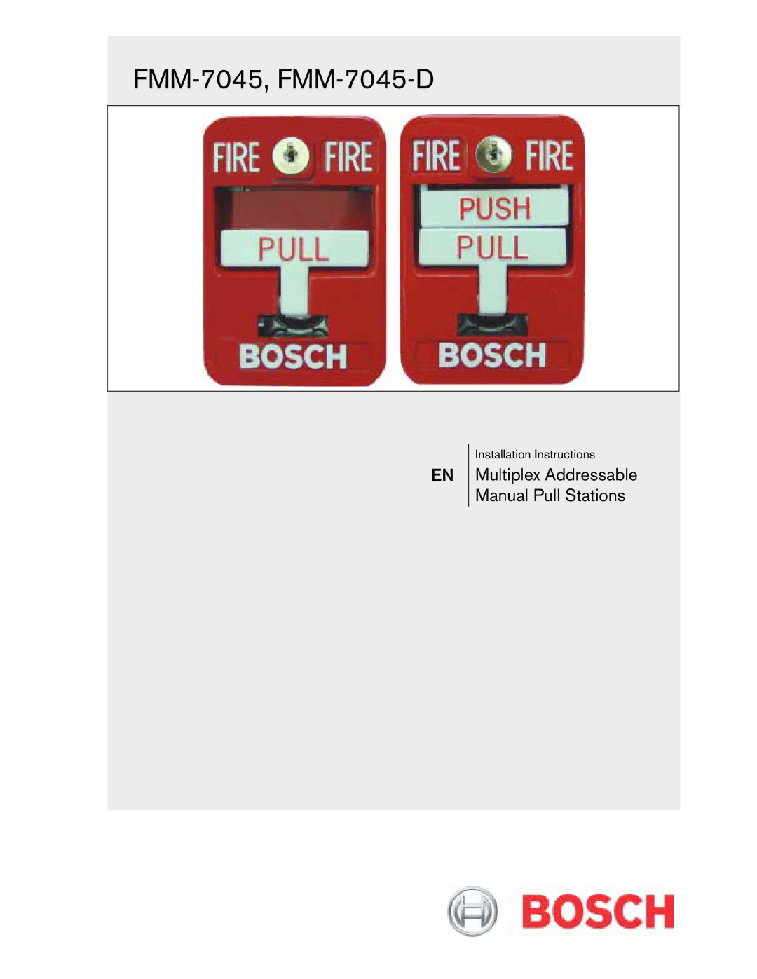 Bosch Appliances installation instructions FMM-7045, FMM-7045-D 