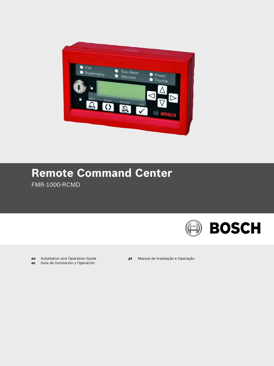 Bosch Appliances FMR-1000-RCMD installation and operation guide Remote Command Center 