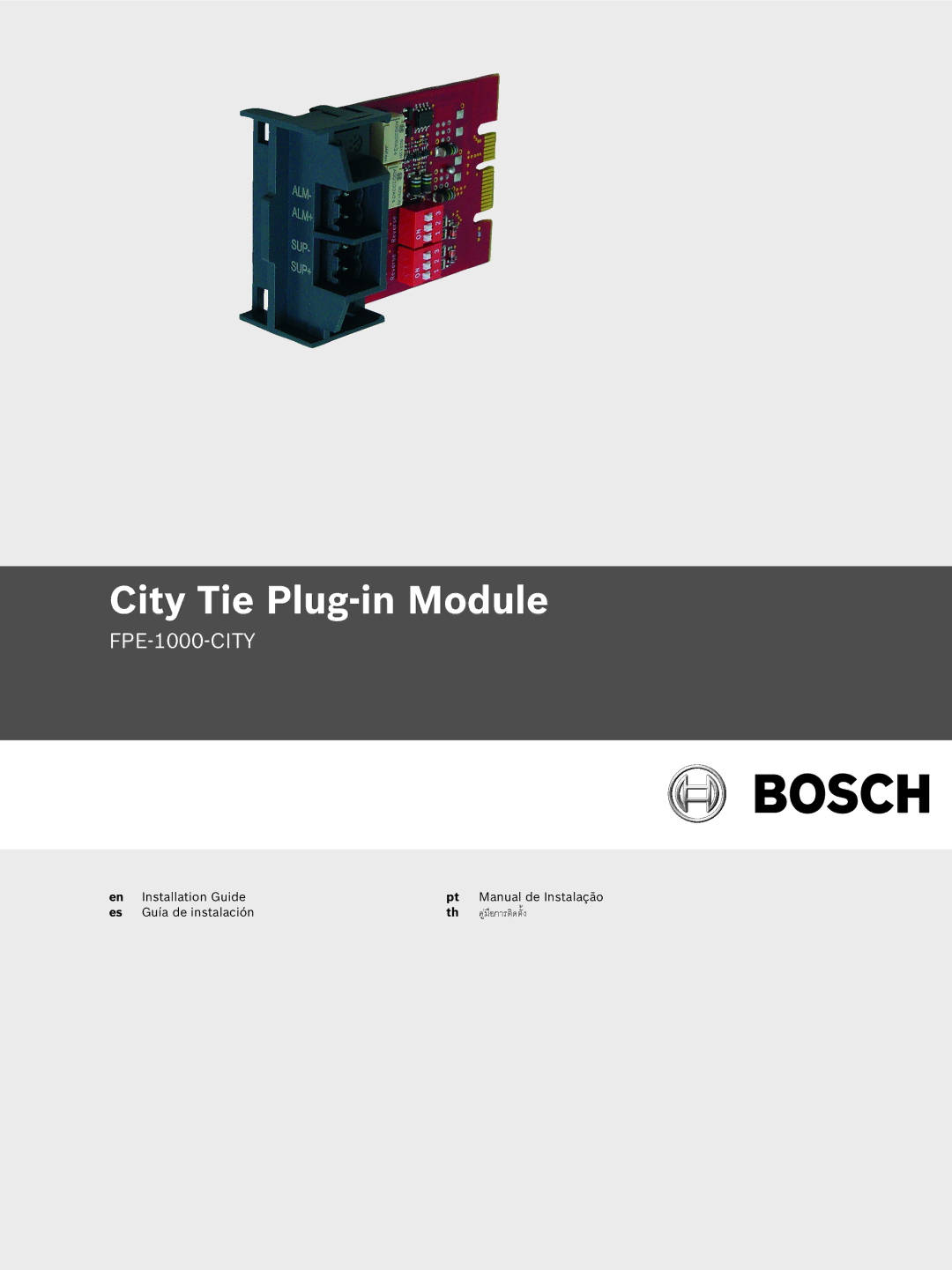 Bosch Appliances FPE-1000-CITY manual City Tie Plug-in Module 