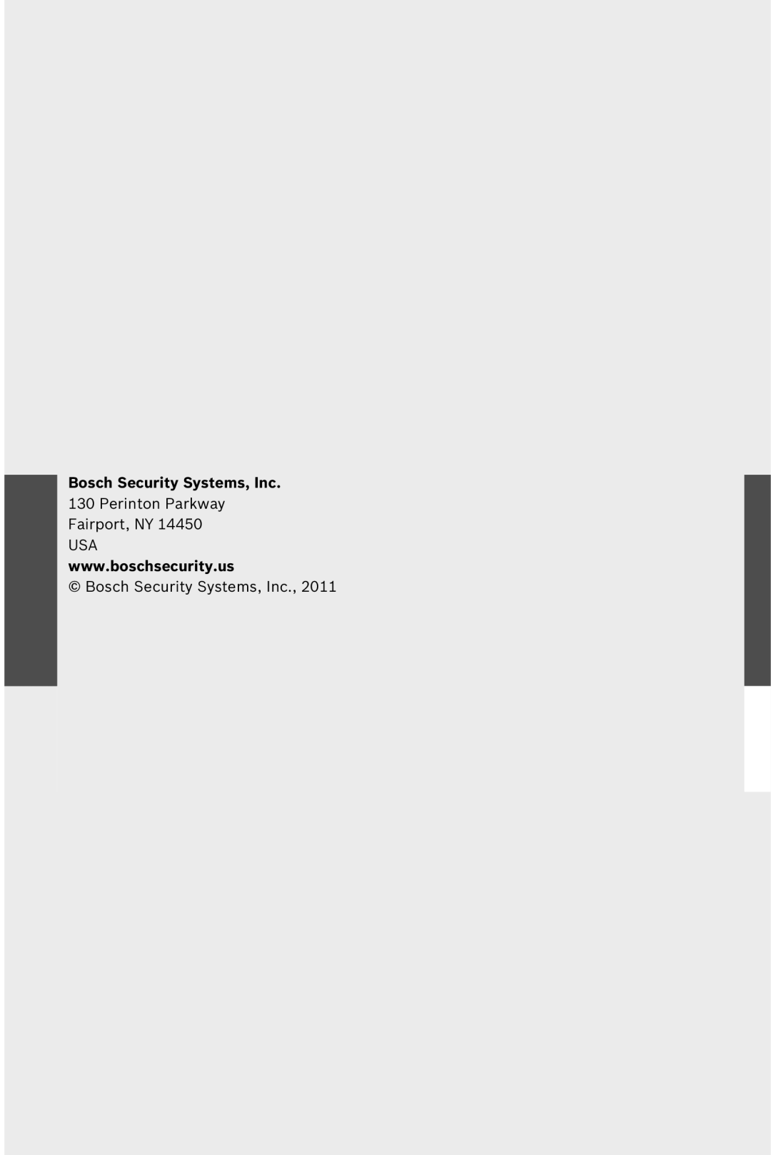 Bosch Appliances FPE-1000-SLC manual Bosch Security Systems, Inc 