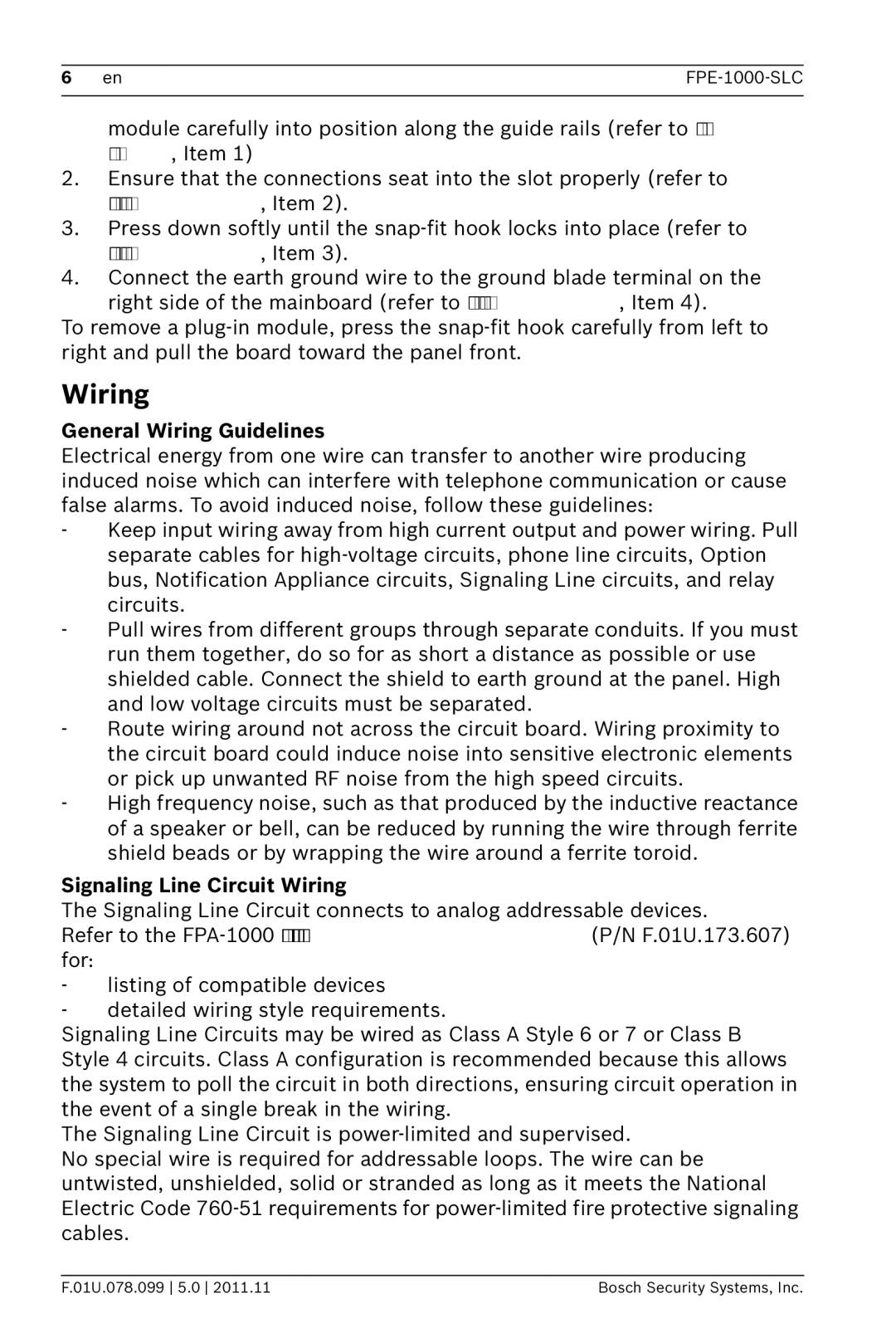 Bosch Appliances FPE-1000-SLC manual General Wiring Guidelines, Signaling Line Circuit Wiring 