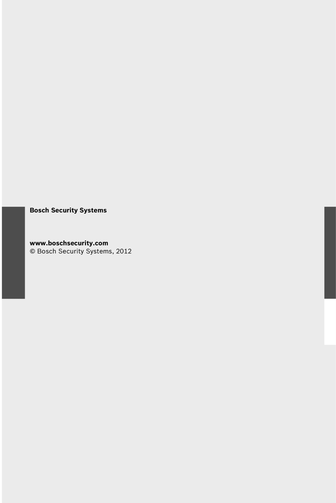 Bosch Appliances FW5.50 software manual Bosch Security Systems 