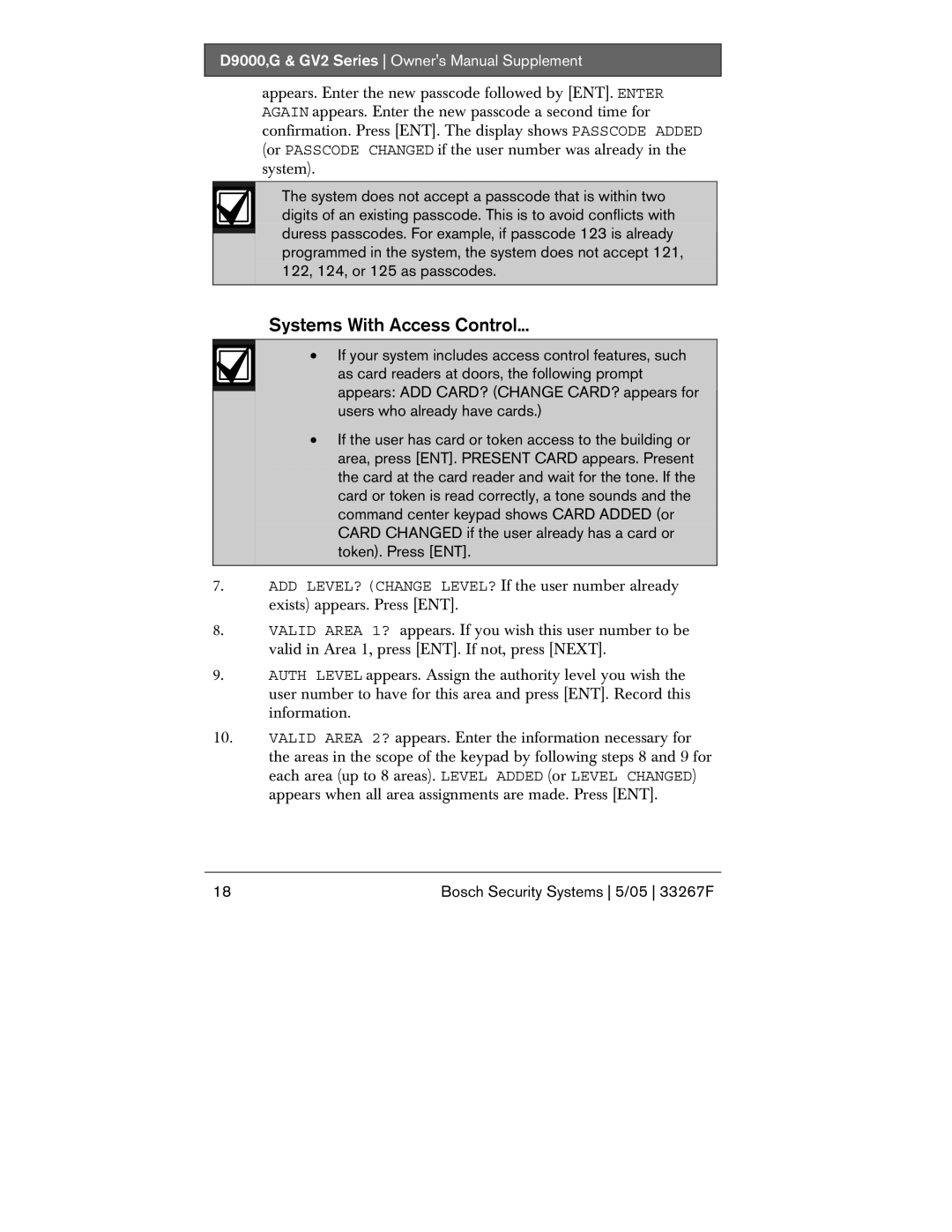 Bosch Appliances G, D9000 owner manual Systems With Access Control 