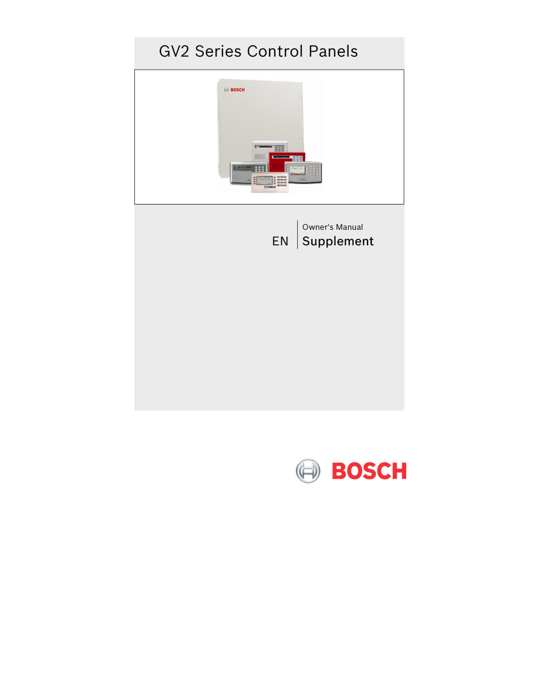 Bosch Appliances owner manual GV2 Series Control Panels 