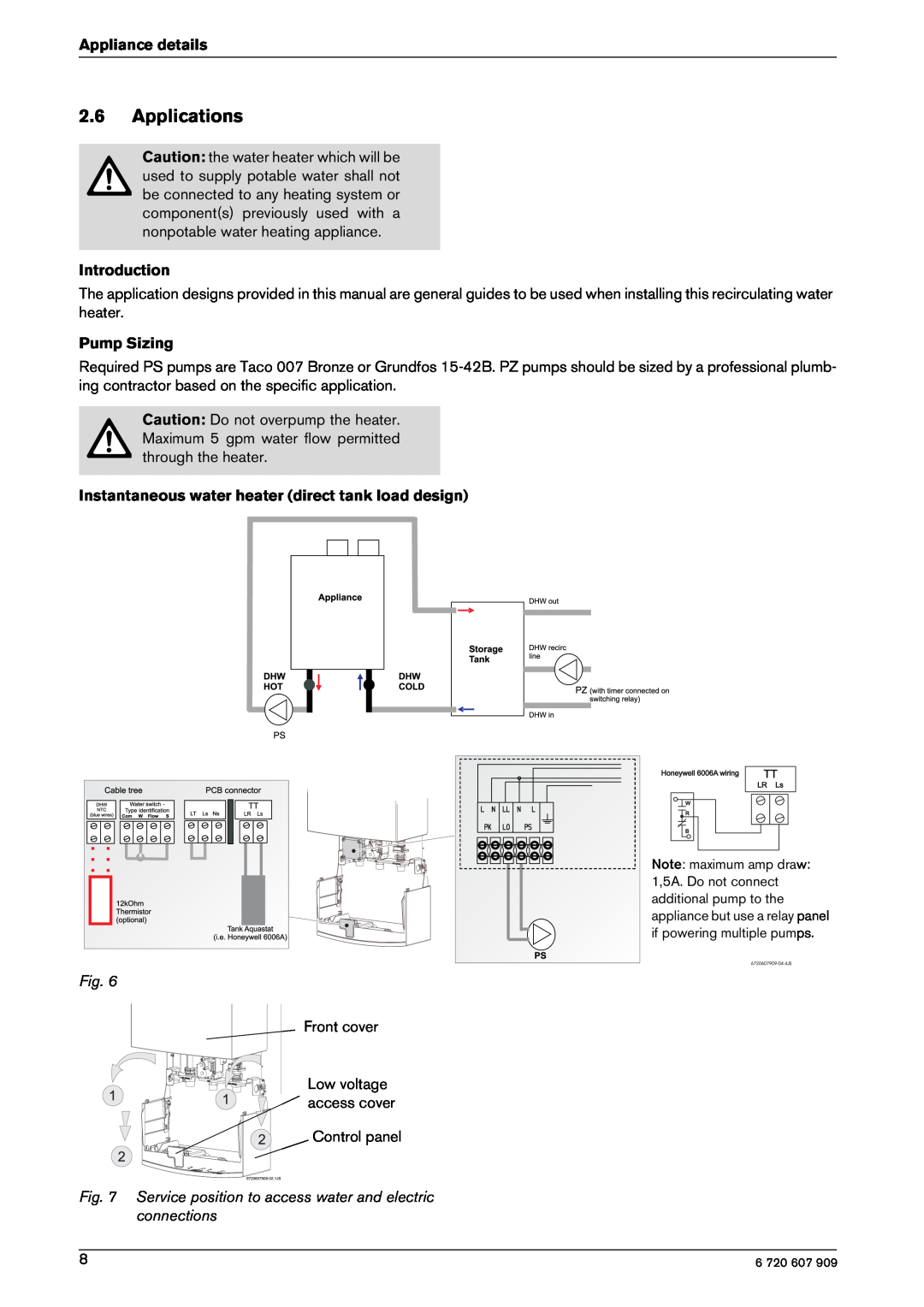 Bosch Appliances GWH-345/450-ESR-L, GWH-345/450-ESR-N manual Applications, Introduction, Pump Sizing, Appliance details 