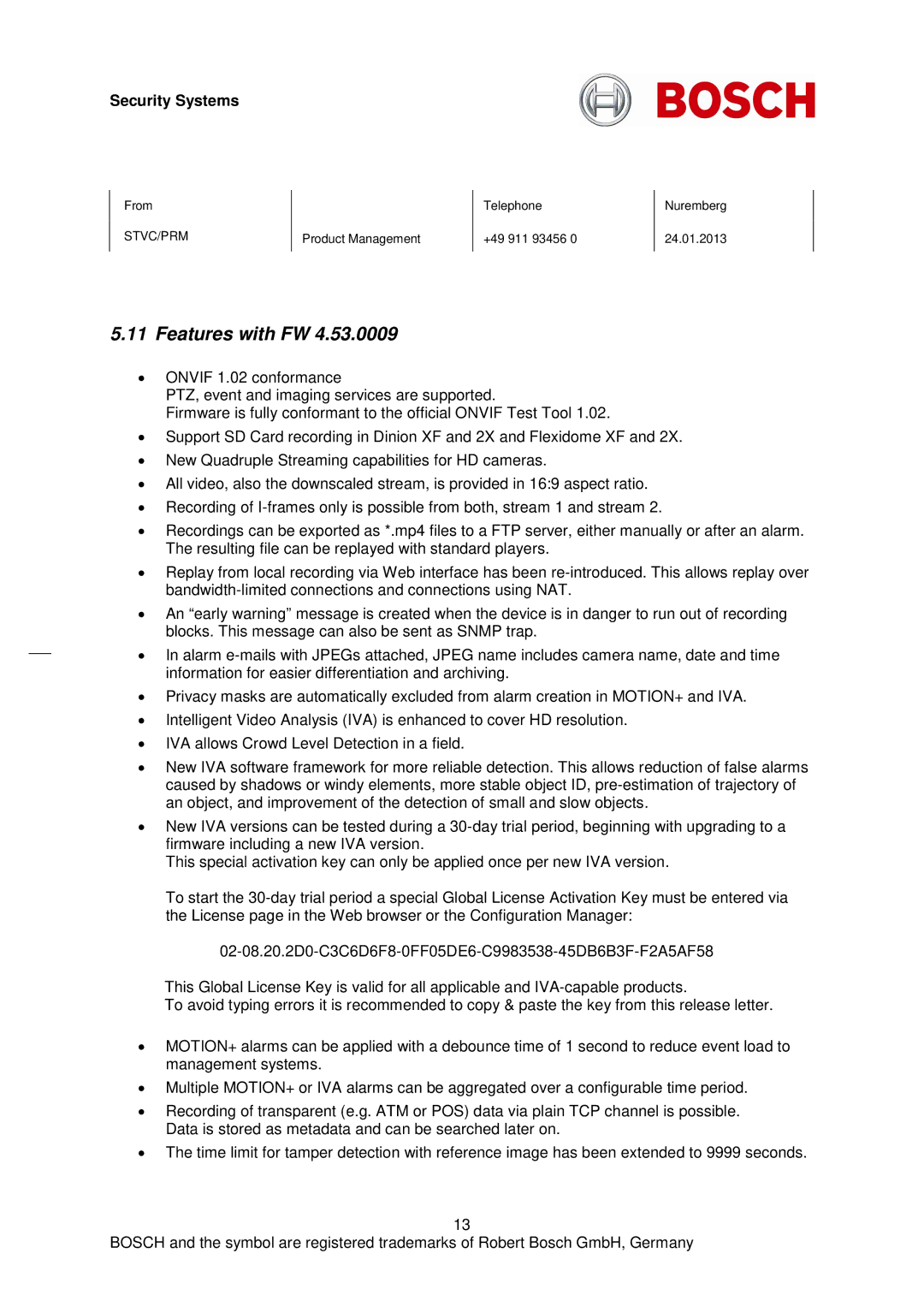 Bosch Appliances H-264 manual Features with FW 