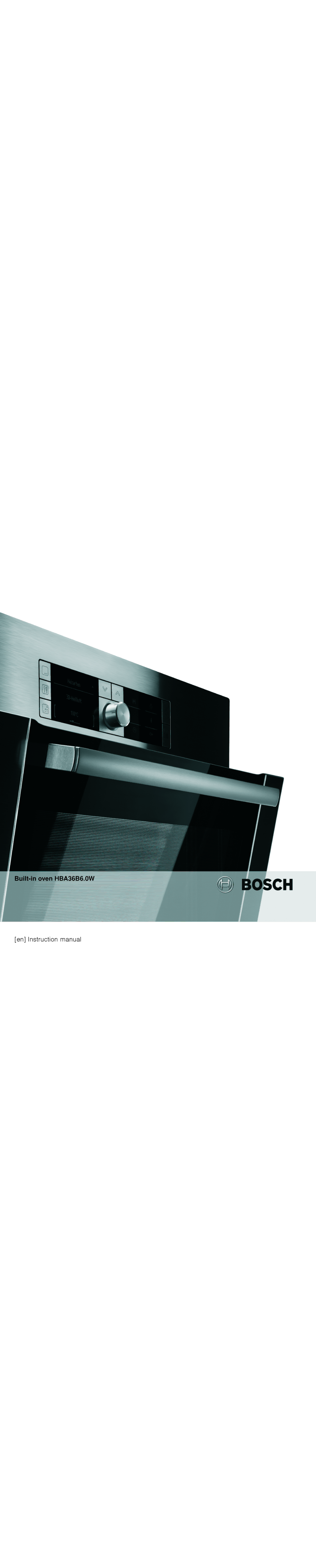 Bosch Appliances instruction manual Built-in oven HBA36B6.0W 