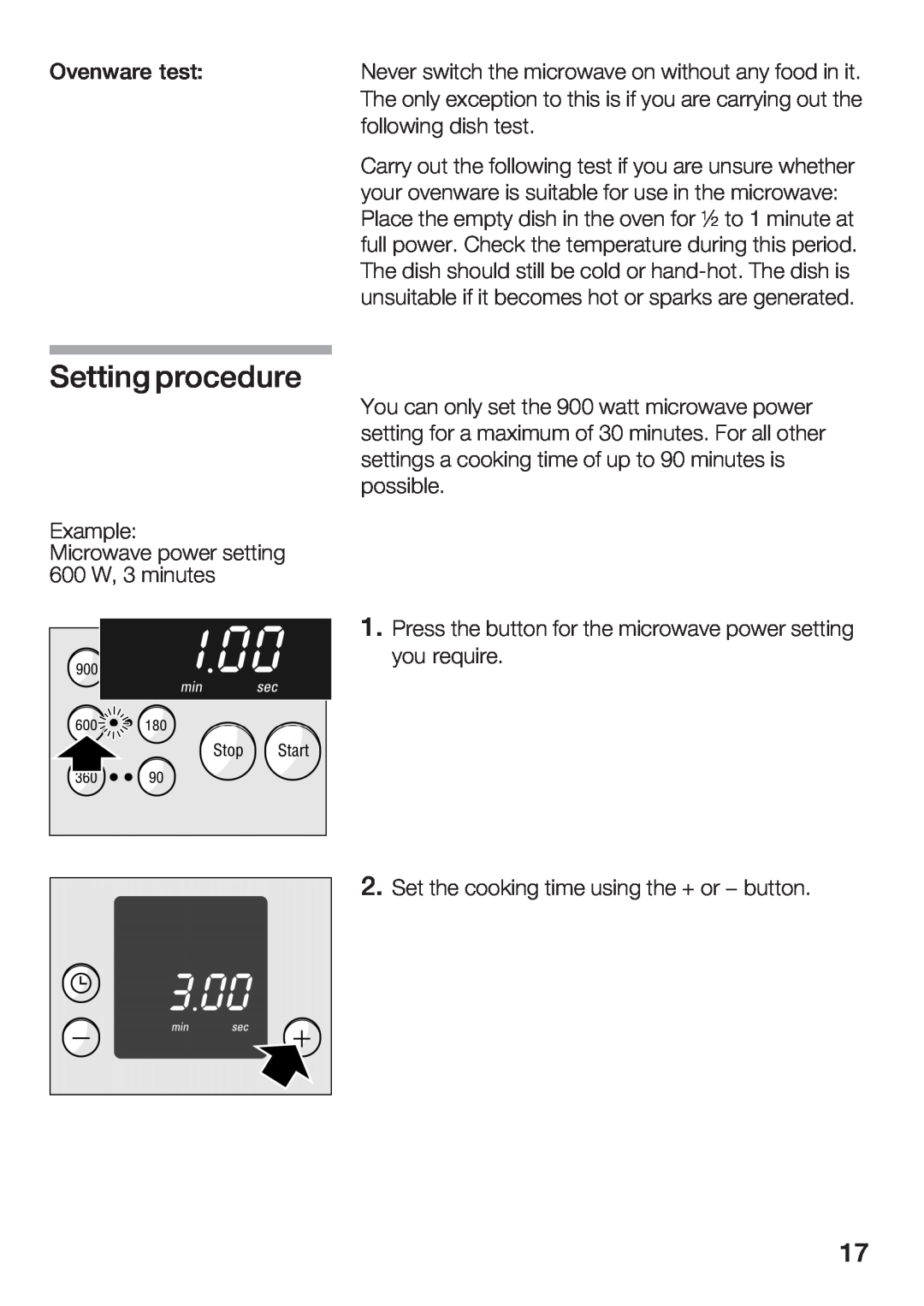 Bosch Appliances HBC84K5.0A manual Setting procedure 