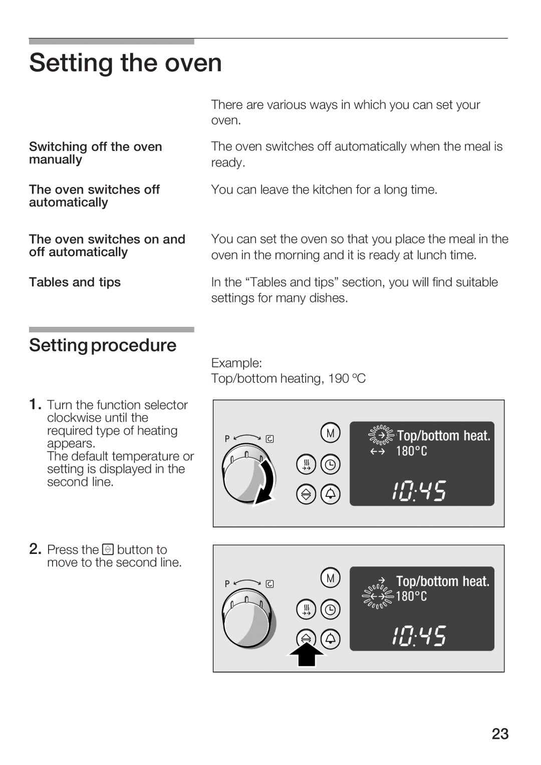 Bosch Appliances HBC86K7.0 manual Setting the oven, Ooom 