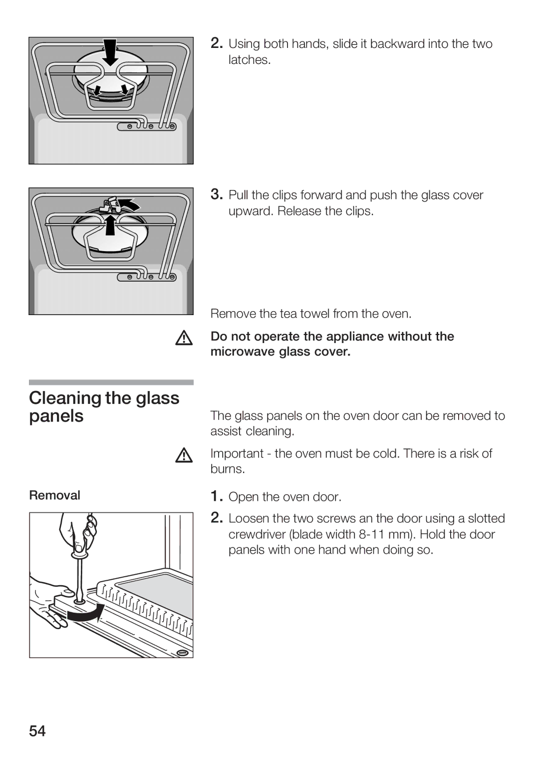 Bosch Appliances HBC86K7.0 manual Cleaning Glass Panels 