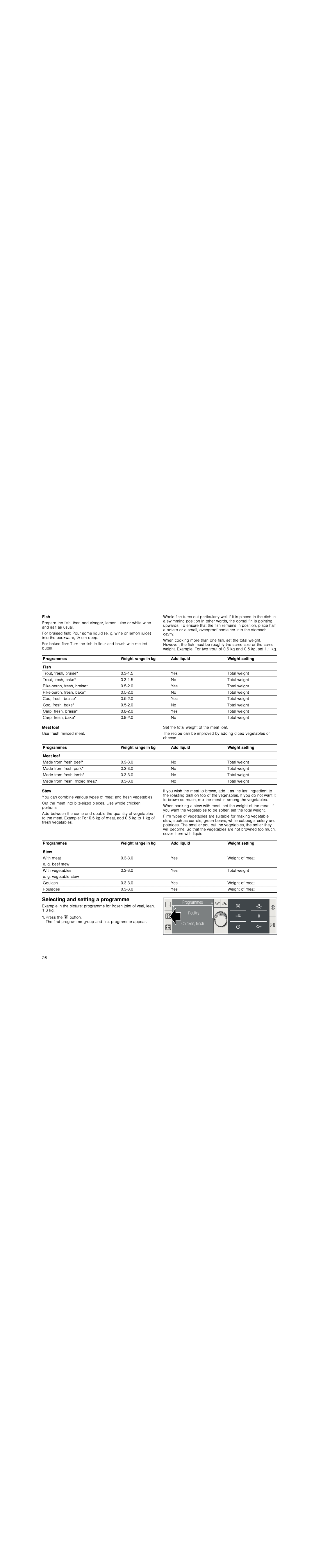 Bosch Appliances HBG78R7.0B instruction manual Selecting and setting a programme 