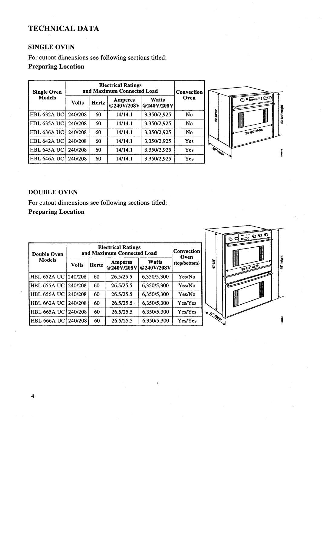 Bosch Appliances HBL 65, HBL 66, HBL 64, 122, HBL 63, Double Oven manual 