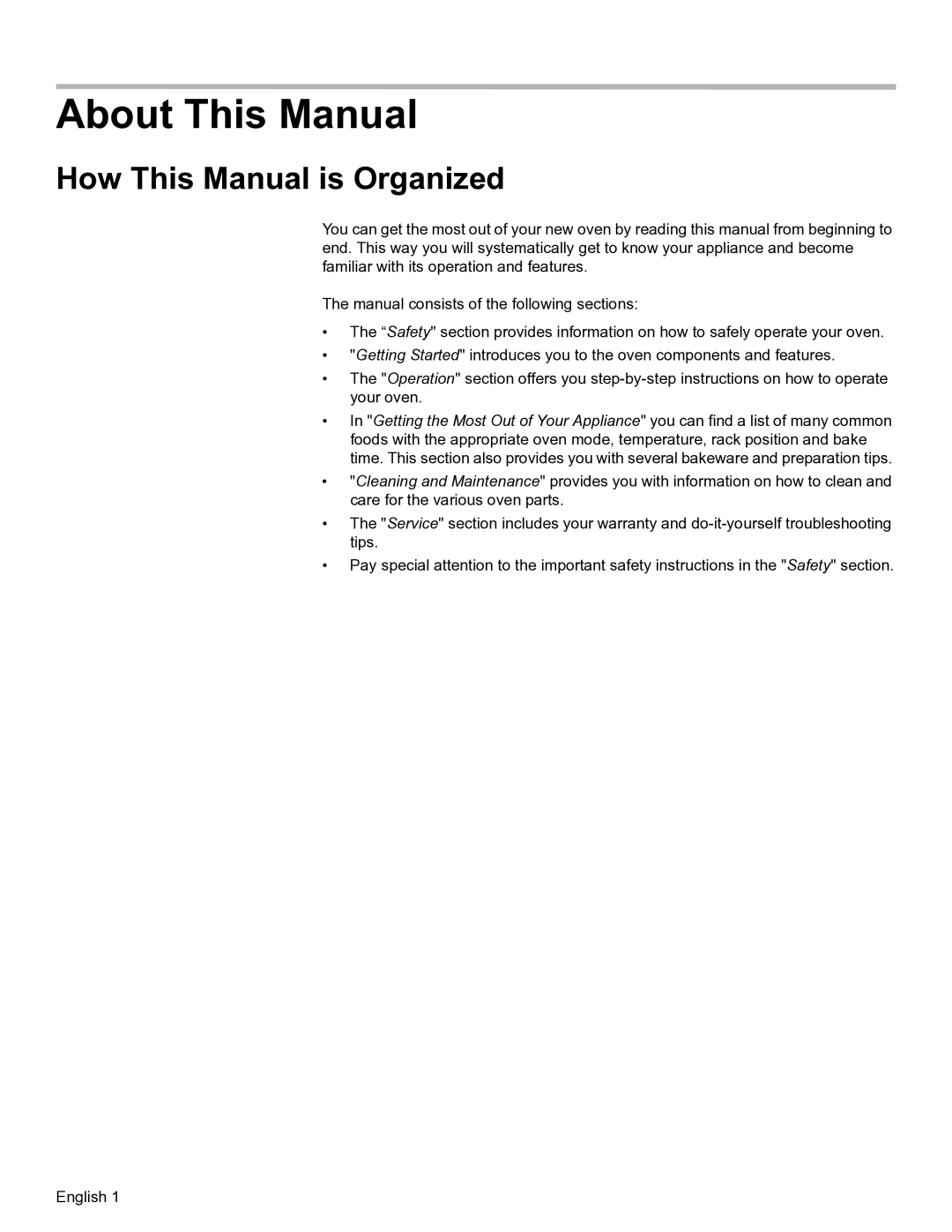 Bosch Appliances HBN54, HBL57, HBL56, HBL54, HBN56 manual About This Manual, How This Manual is Organized 