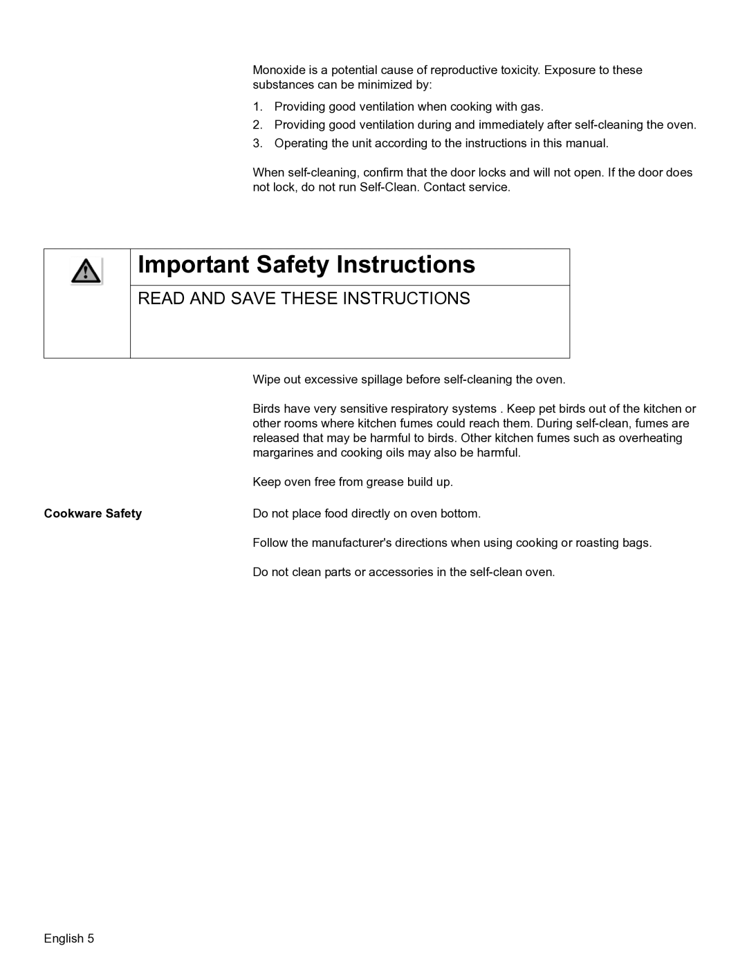 Bosch Appliances HBN56, HBL57, HBL56, HBL54, HBN54 manual Cookware Safety 