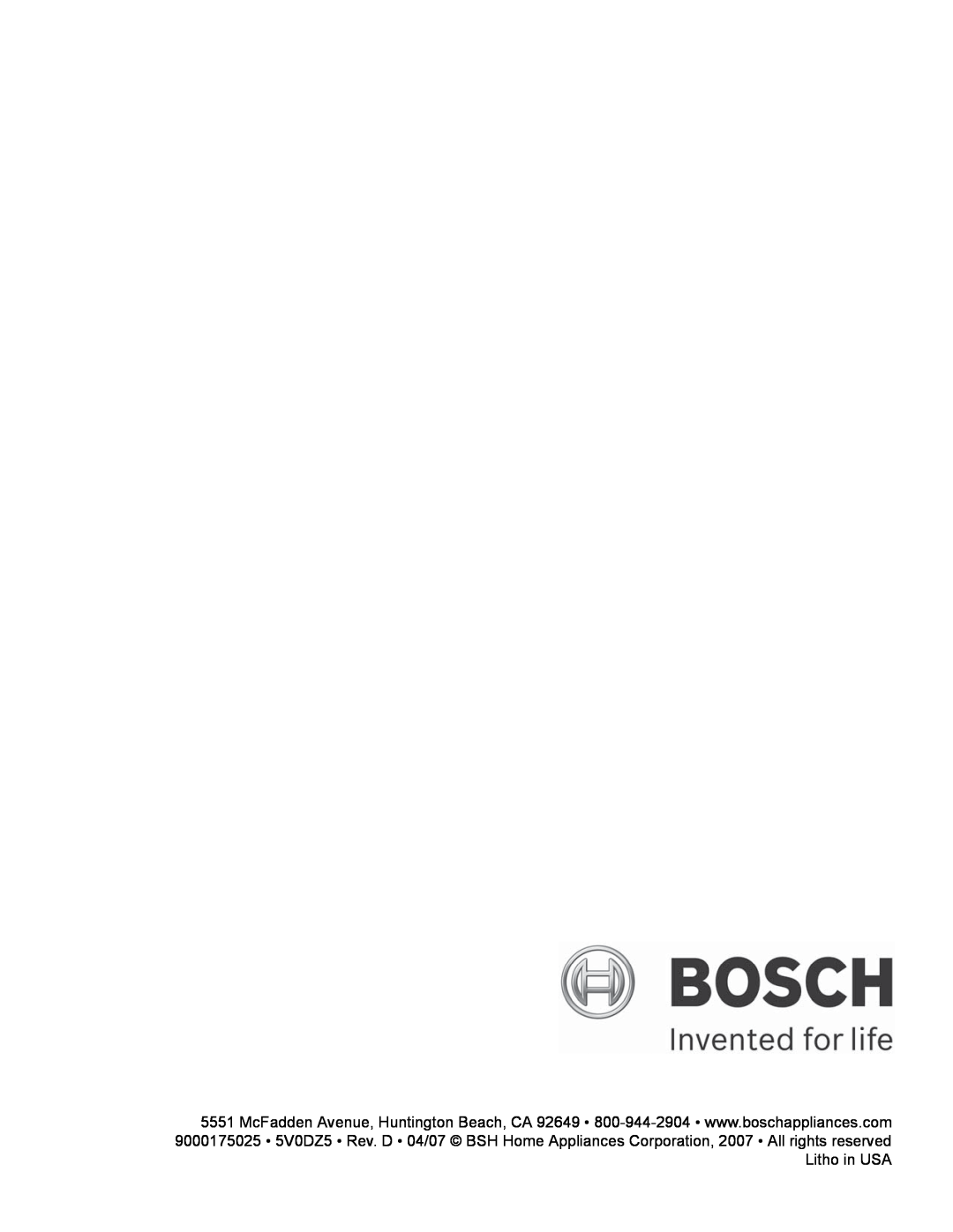 Bosch Appliances HBL54, HBL57, HBL56, HBN56, HBN54 manual 