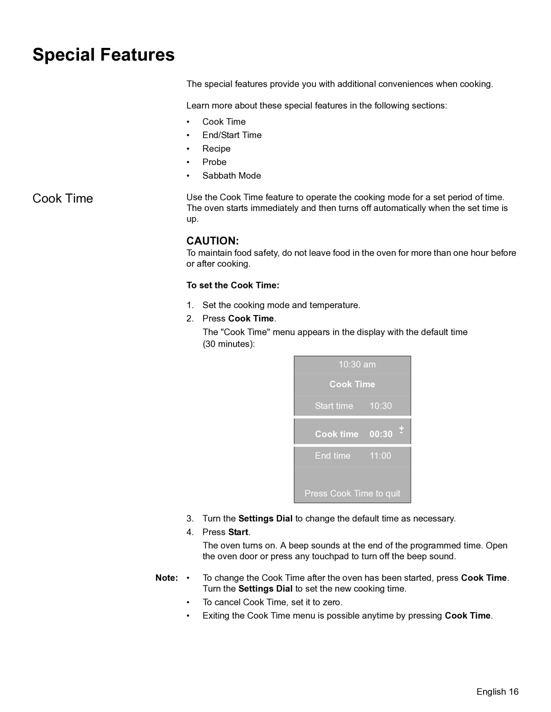 Bosch Appliances HBN54, HBL57, HBL56, HBN56 manual Special Features, To set the Cook Time, Press Cook Time 