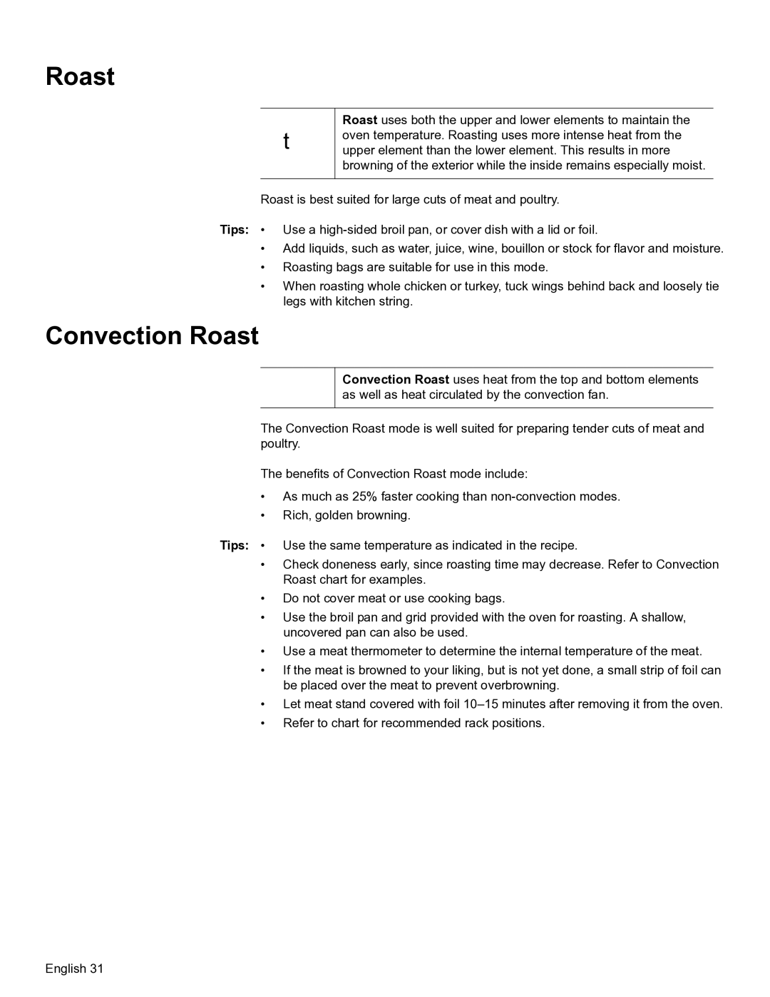 Bosch Appliances HBN56, HBL57, HBL56, HBN54 manual Convection Roast 