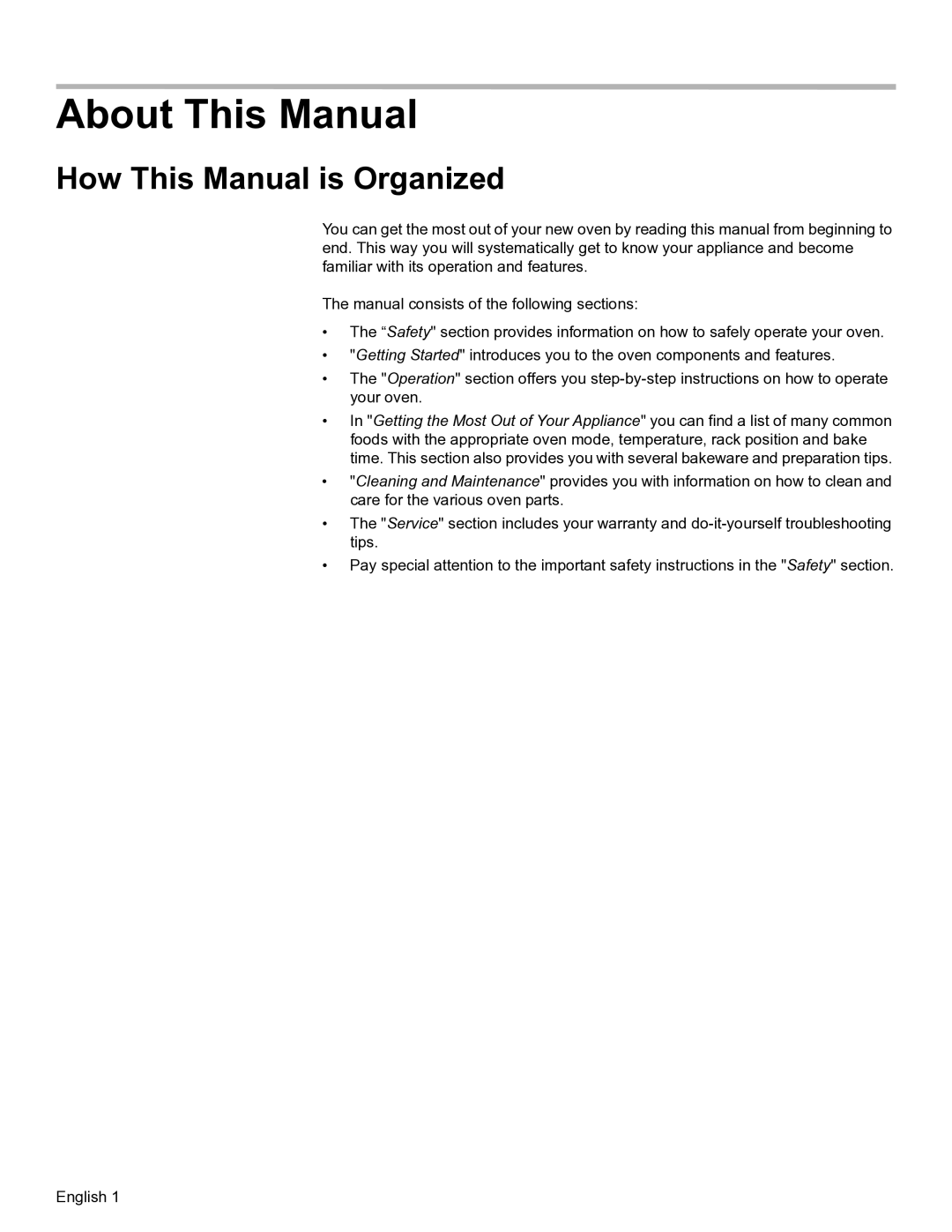 Bosch Appliances HBL57, HBL56, HBN56, HBN54 manual About This Manual, How This Manual is Organized 