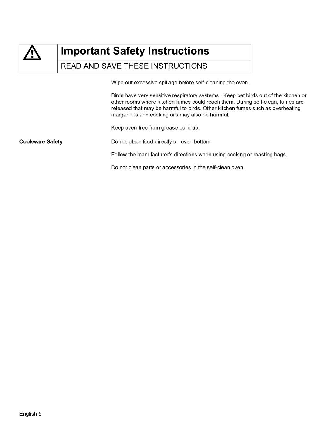 Bosch Appliances HBL57, HBL56, HBN56, HBN54 manual Cookware Safety 