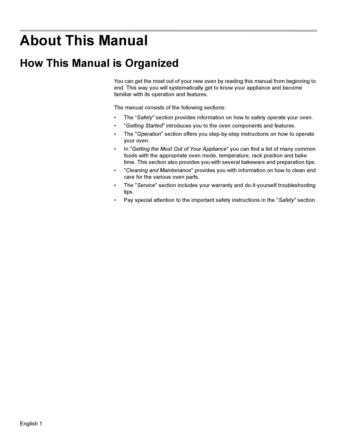 Bosch Appliances HBL8550, HBL8650 manual About This Manual, How This Manual is Organized 