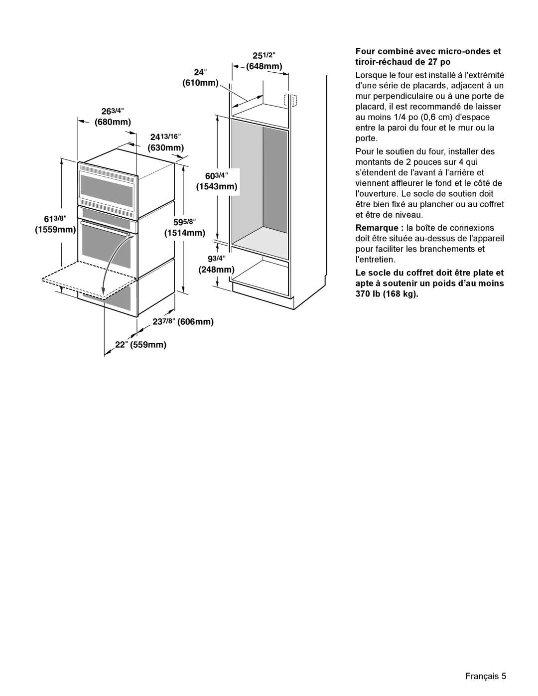 Bosch Appliances HBL33, HBL8750, HBL54, HBL34, HBN33 installation manual Lorsque le four est installé à lextrémité 