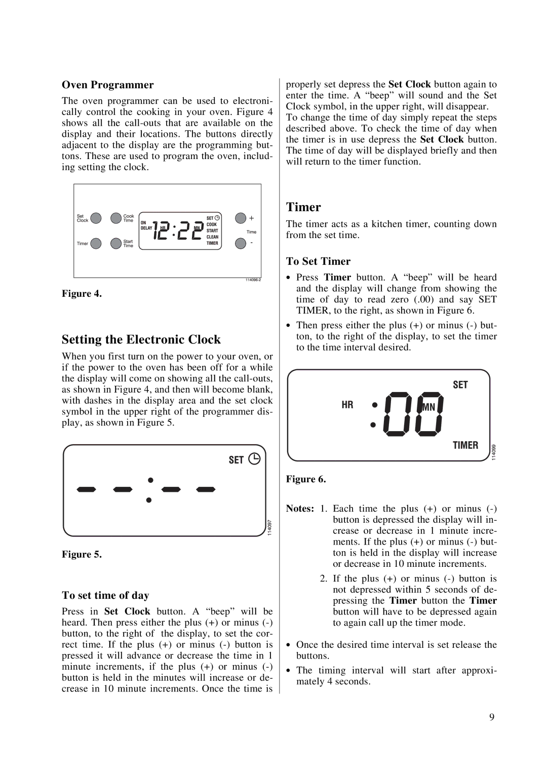 Bosch Appliances HBL 46, HBN 45, HBN 46 Setting the Electronic Clock, Oven Programmer, To set time of day, To Set Timer 