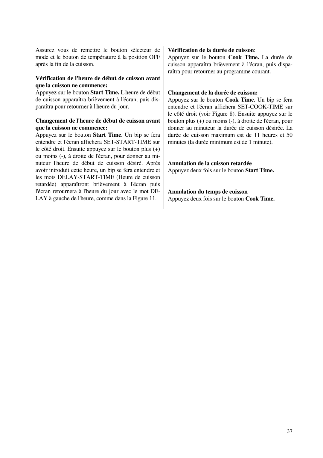 Bosch Appliances HBL 45, HBN 45, HBN 46, HBN 44 Vérification de la durée de cuisson, Changement de la durée de cuisson 