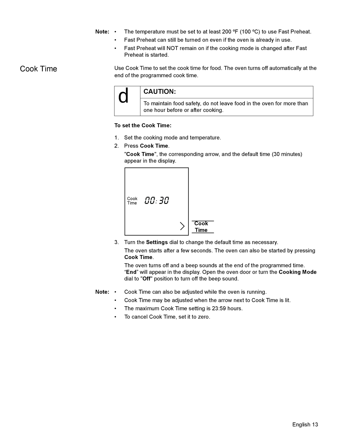 Bosch Appliances HBL35, HBN34, HBN35 manual To set the Cook Time, Press Cook Time 