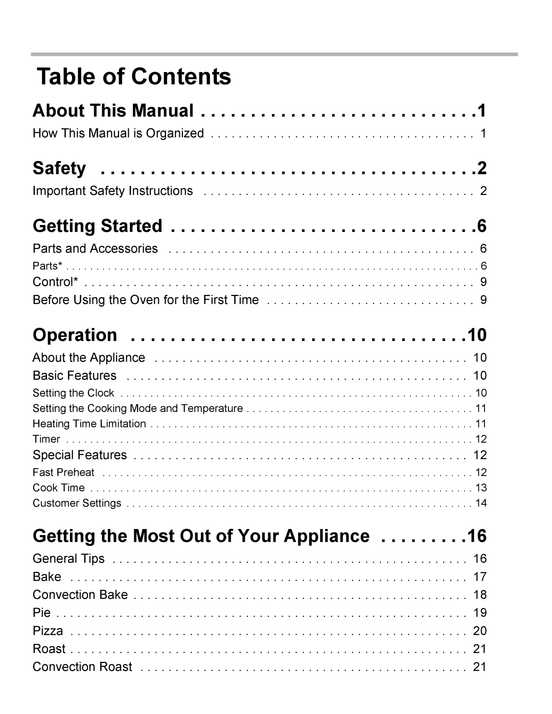 Bosch Appliances HBN35, HBN34, HBL35 manual Table of Contents 