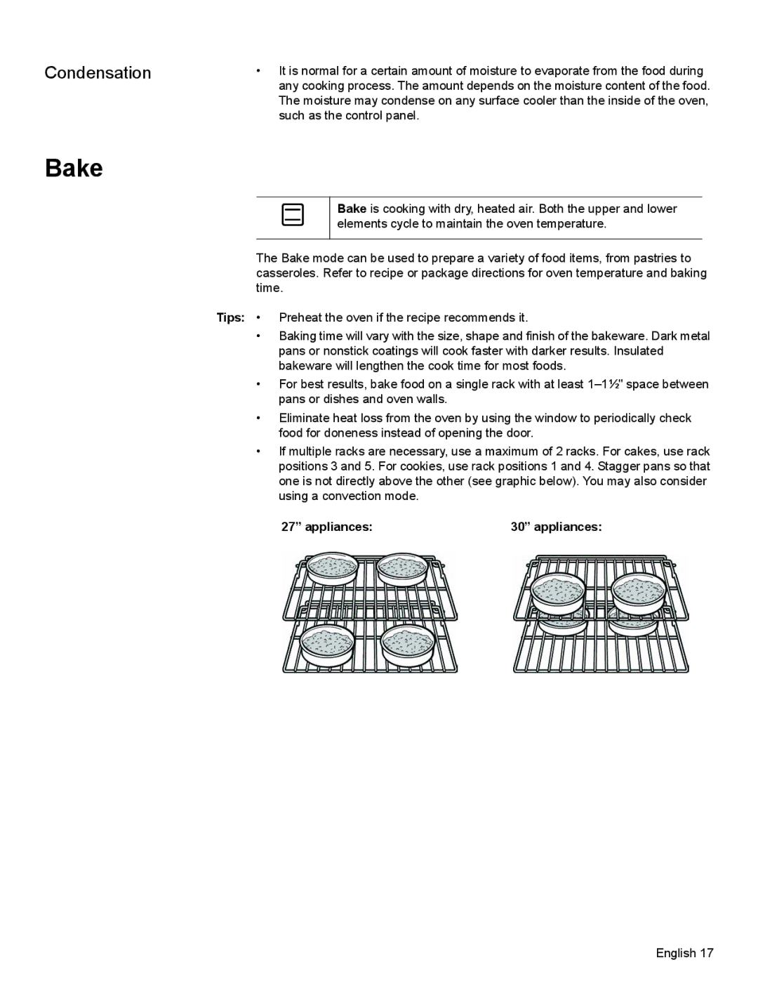 Bosch Appliances HBN35, HBN34, HBL35 manual Bake, Condensation, Appliances 