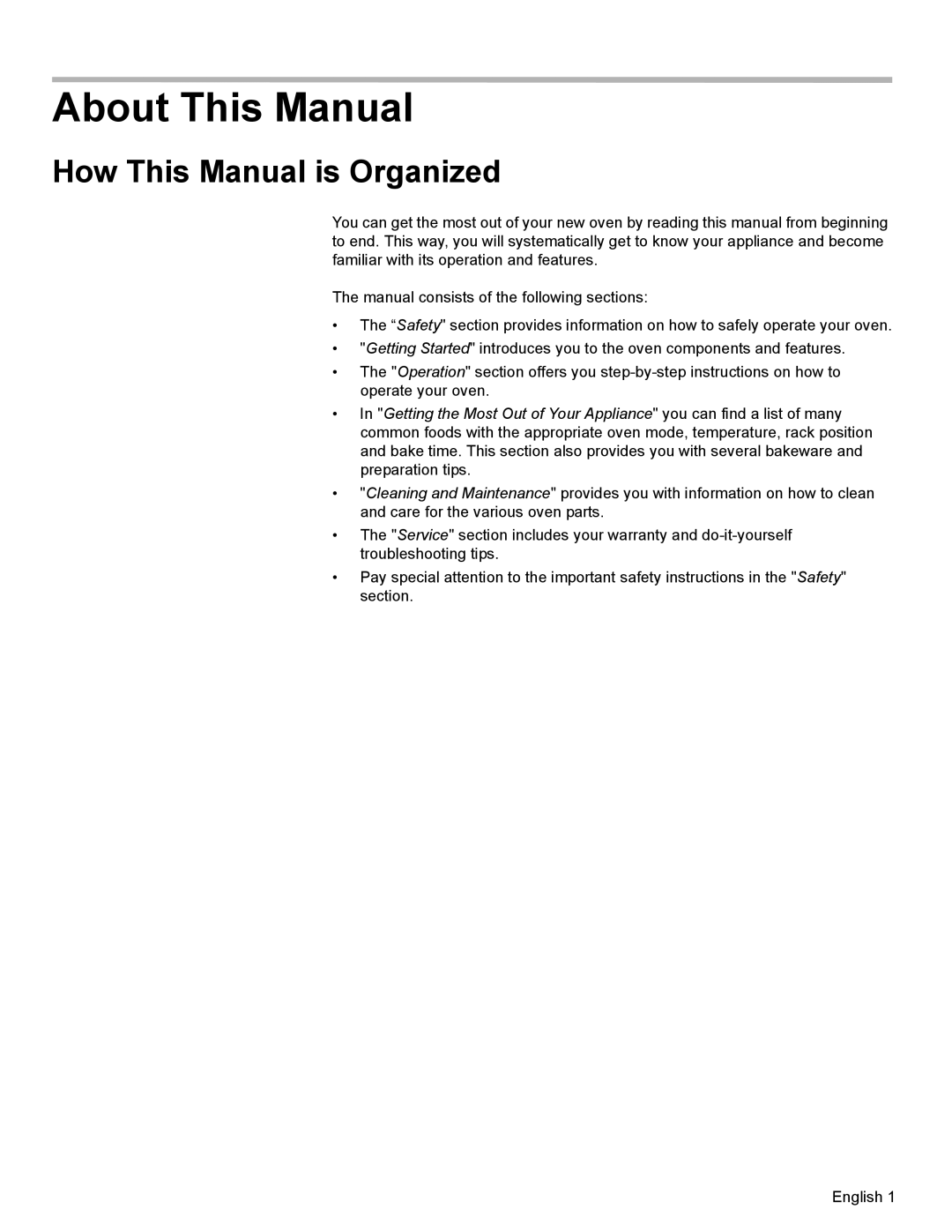 Bosch Appliances HBL35, HBN34, HBN35 manual About This Manual, How This Manual is Organized 