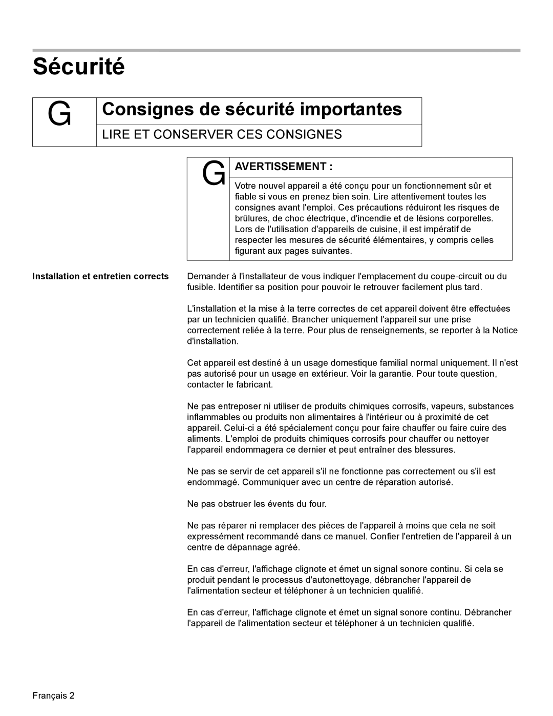 Bosch Appliances HBN35, HBN34, HBL35 manual Sécurité, Consignes de sécurité importantes 