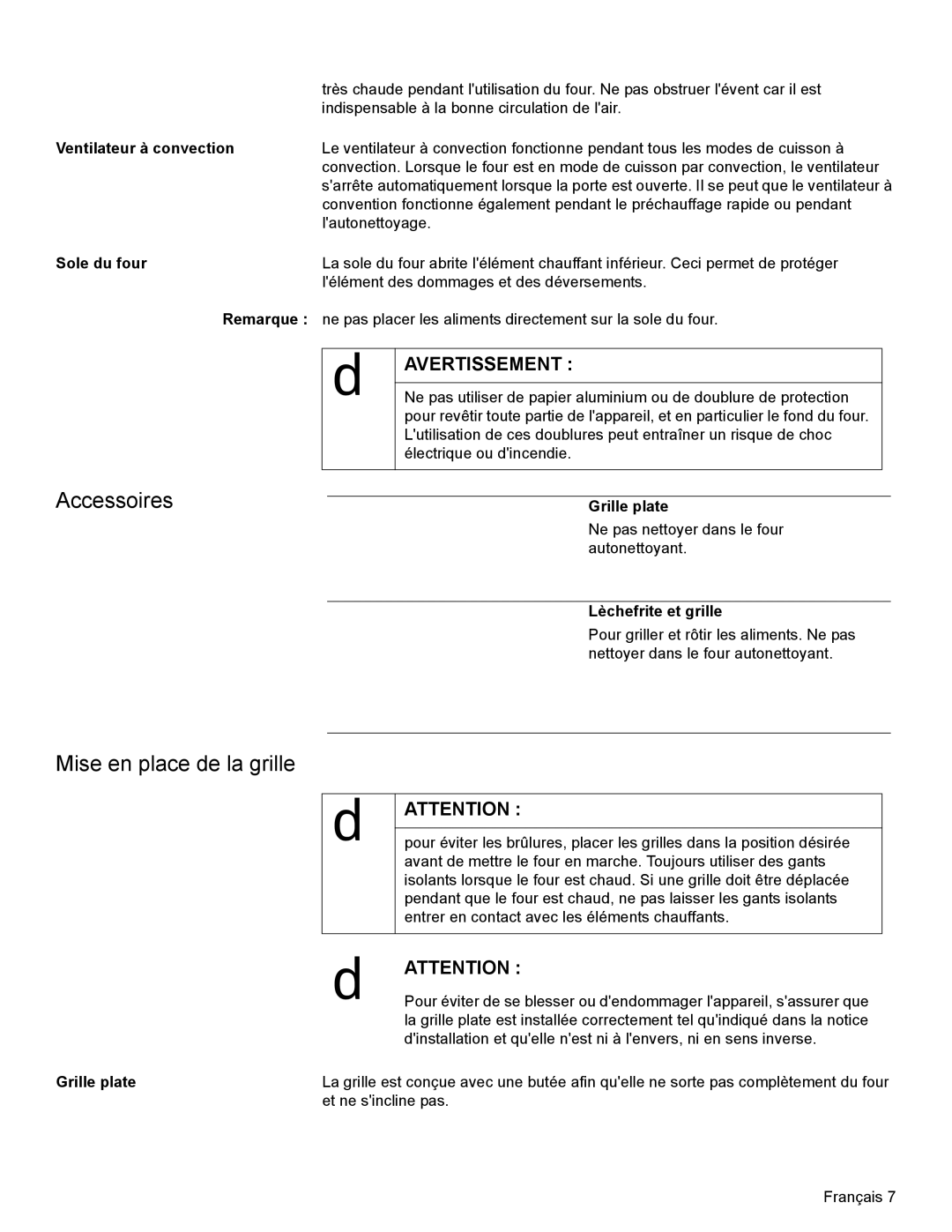 Bosch Appliances HBL35, HBN34, HBN35 manual Accessoires, Mise en place de la grille 