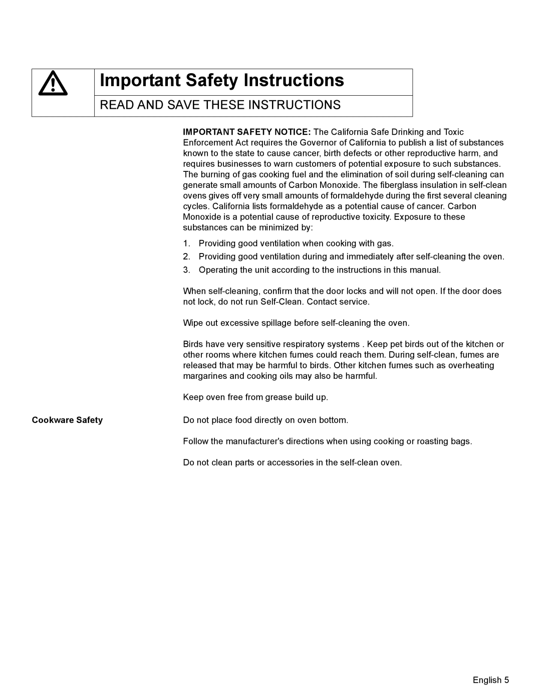 Bosch Appliances HBN35, HBN34, HBL35 manual Cookware Safety 