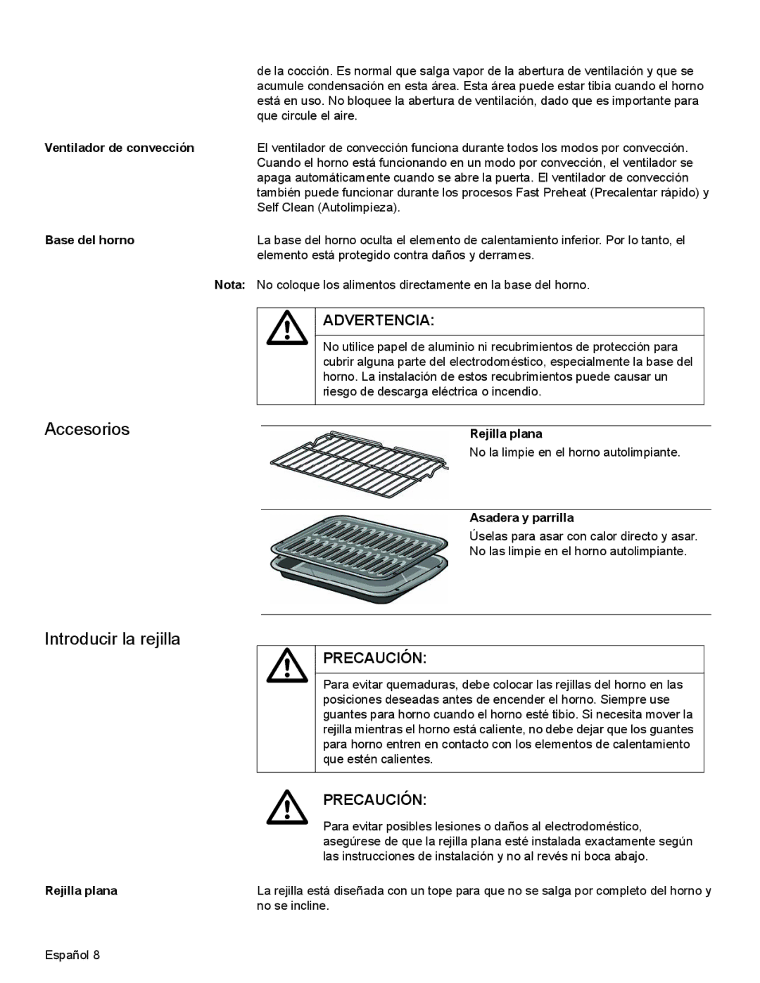 Bosch Appliances HBN34, HBL35, HBN35 manual Accesorios, Introducir la rejilla 