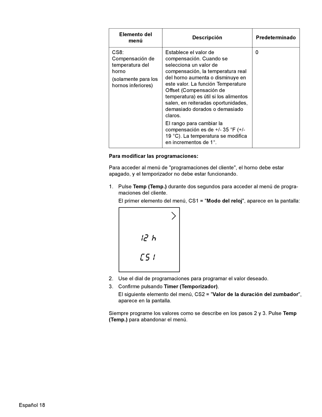 Bosch Appliances HBL35, HBN34, HBN35 manual Para modificar las programaciones, Confirme pulsando Timer Temporizador 