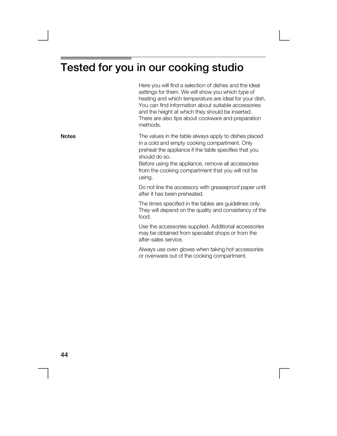 Bosch Appliances HCE744250R manual Tested for You Our Cooking Studio 