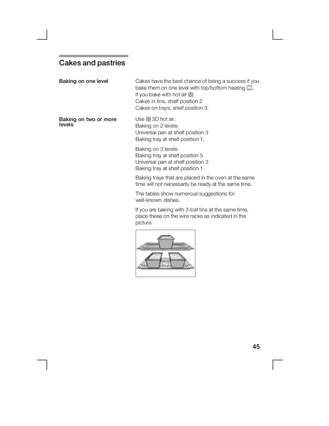 Bosch Appliances HCE744250R manual Cakes Pastries 