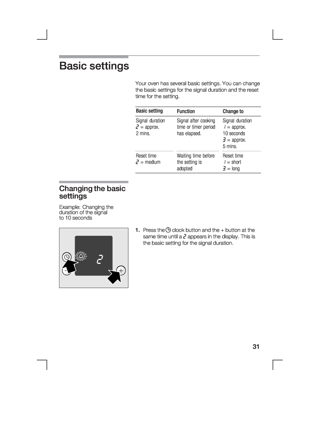 Bosch Appliances HCE744250R manual Basic settings, Changing the basic settings 