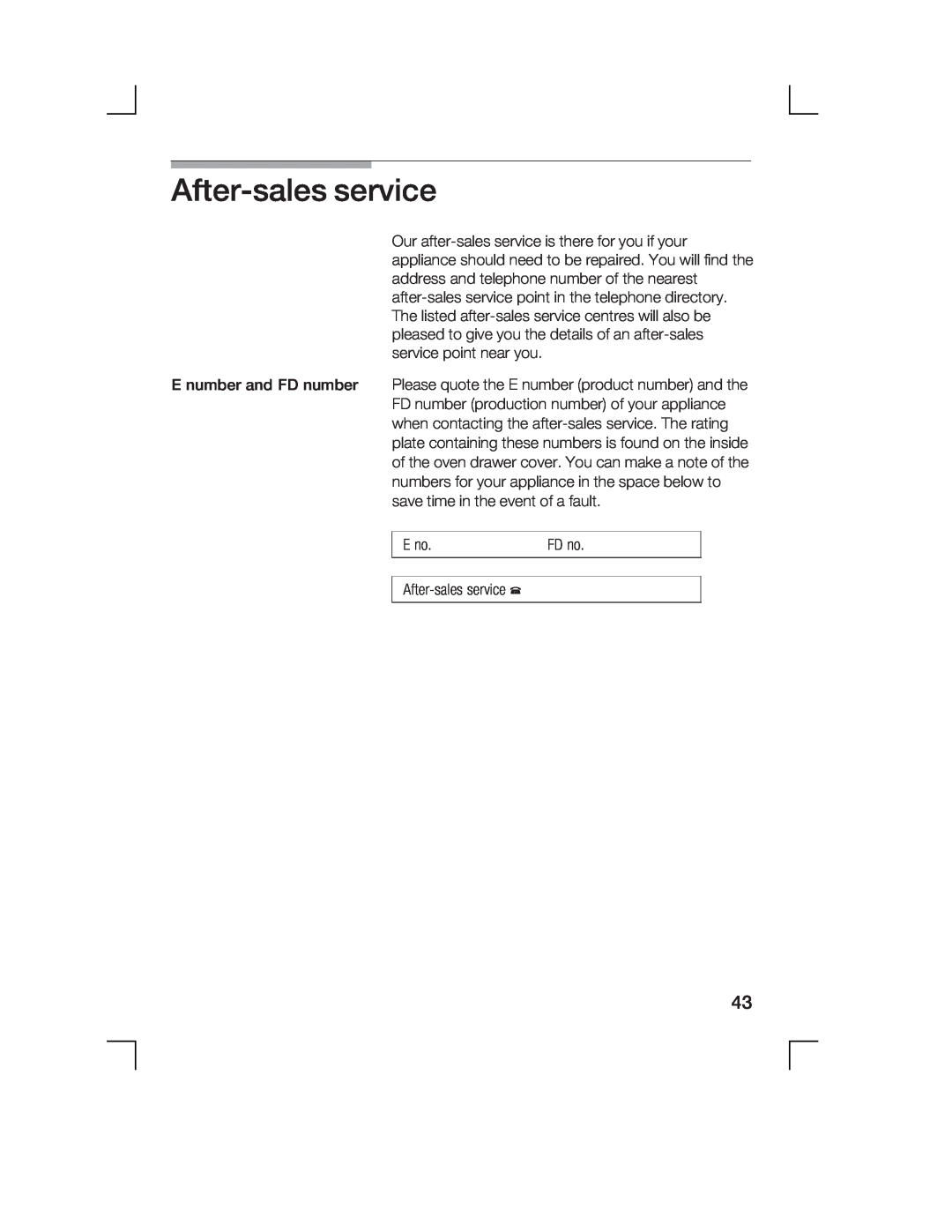 Bosch Appliances HCE744250R manual Aftersales, service 