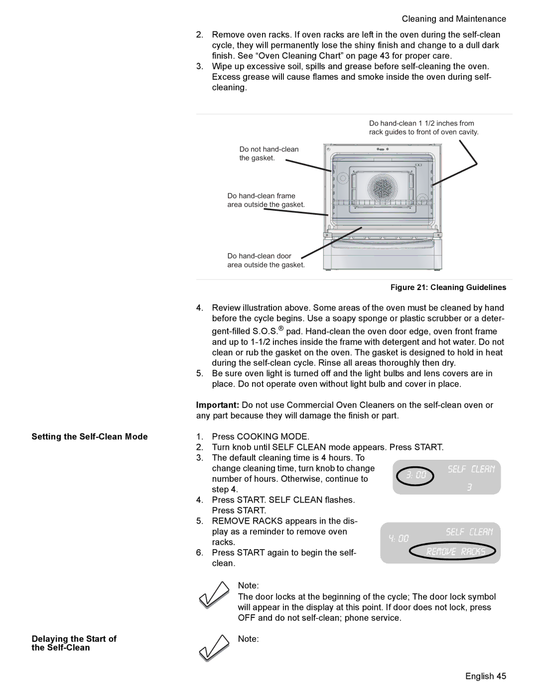 Bosch Appliances HDI7282U manual Setting the Self-Clean Mode, Delaying the Start Self-Clean 