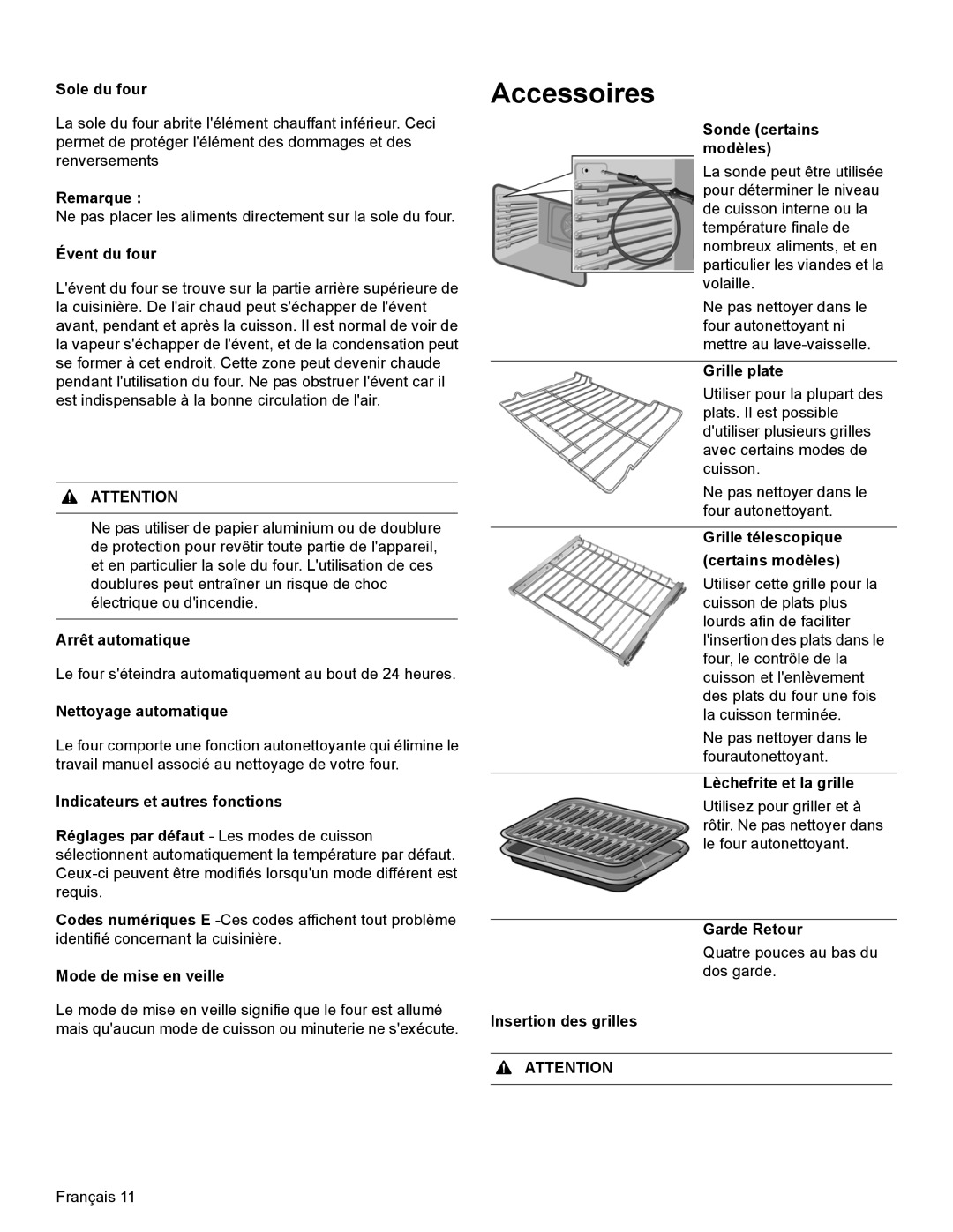 Bosch Appliances HDI8054U Sole du four, Remarque, Évent du four, Arrêt automatique, Nettoyage automatique, Grille plate 